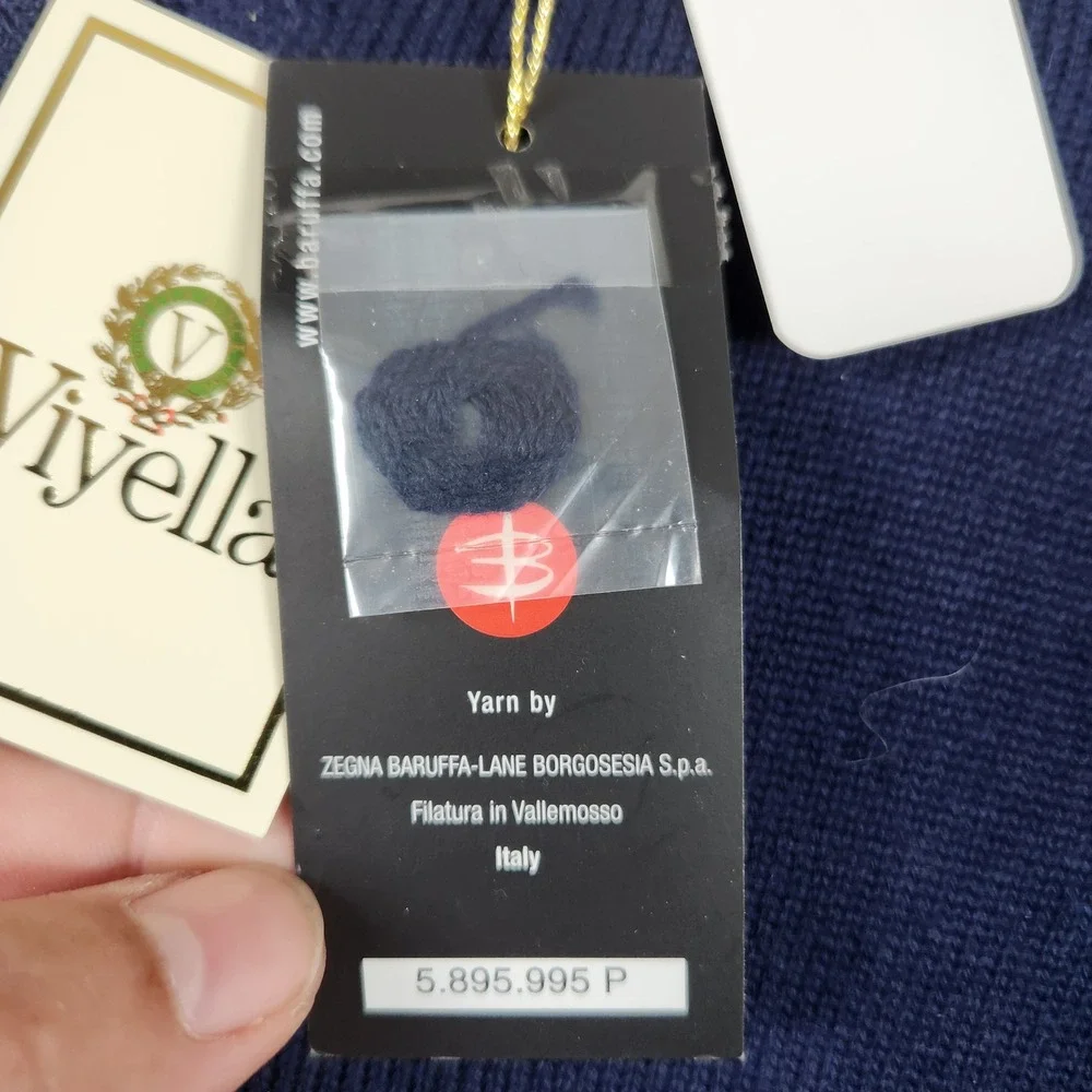 Viyella V-Neck Sweater Mens size XL Merino Wool Zegna Baruffa Italian Yarn